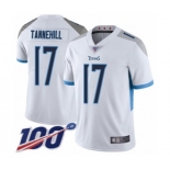 Men's Tennessee Titans #17 Ryan Tannehill White Vapor Untouchable Limited Player 100th Season Football Jersey