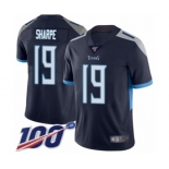 Men's Tennessee Titans #19 Tajae Sharpe Navy Blue Team Color Vapor Untouchable Limited Player 100th Season Football Jersey