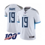 Men's Tennessee Titans #19 Tajae Sharpe White Vapor Untouchable Limited Player 100th Season Football Jersey