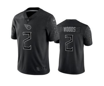 Men's Tennessee Titans #2 Robert Woods Black Reflective Limited Stitched Football Jersey