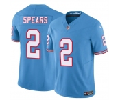 Men's Tennessee Titans #2 Tyjae Spears Blue 2024 F.U.S.E. Throwback Vapor Limited Stitched Football Jersey