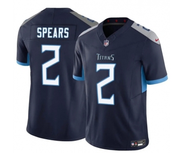 Men's Tennessee Titans #2 Tyjae Spears Navy 2024 F.U.S.E. Vapor Limited Stitched Football Jersey