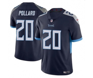 Men's Tennessee Titans #20 Tony Pollard Navy Vapor Limited Football Stitched Jersey