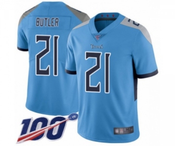 Men's Tennessee Titans #21 Malcolm Butler Light Blue Alternate Vapor Untouchable Limited Player 100th Season Football Jersey