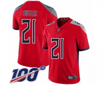 Men's Tennessee Titans #21 Malcolm Butler Limited Red Inverted Legend 100th Season Football Jersey