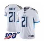 Men's Tennessee Titans #21 Malcolm Butler White Vapor Untouchable Limited Player 100th Season Football Jersey