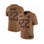 Men's Tennessee Titans #22 Derrick Henry 2023 Brown Salute To Service Limited Football Stitched Jersey