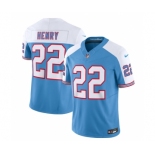 Men's Tennessee Titans #22 Derrick Henry Blue White 2023 F.U.S.E. Vapor Limited Throwback Football Stitched Jersey