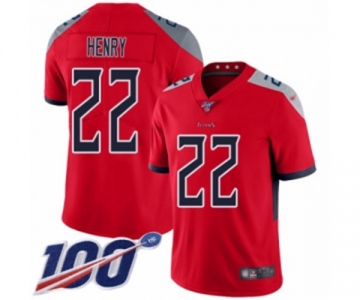 Men's Tennessee Titans #22 Derrick Henry Limited Red Inverted Legend 100th Season Football Jersey