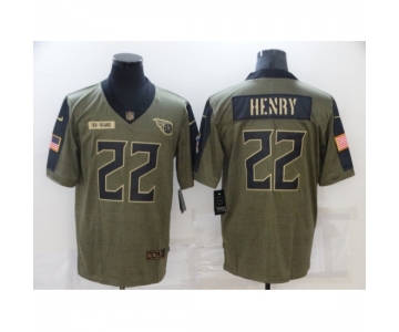 Men's Tennessee Titans #22 Derrick Henry Nike Olive 2021 Salute To Service Limited Player Jersey