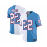 Men's Tennessee Titans #22 Derrick Henry White Blue 2023 F.U.S.E. Split Vapor Limited Throwback Football Stitched Jersey