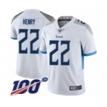 Men's Tennessee Titans #22 Derrick Henry White Vapor Untouchable Limited Player 100th Season Football Jersey