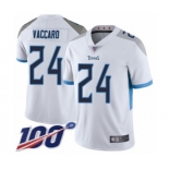 Men's Tennessee Titans #24 Kenny Vaccaro White Vapor Untouchable Limited Player 100th Season Football Jersey