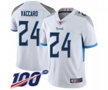 Men's Tennessee Titans #24 Kenny Vaccaro White Vapor Untouchable Limited Player 100th Season Football Jersey