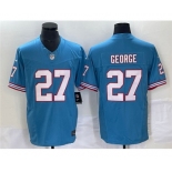 Men's Tennessee Titans #27 Eddie George Light Blue 2023 F.U.S.E. Vapor Limited Throwback Stitched Football Jersey