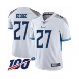 Men's Tennessee Titans #27 Eddie George White Vapor Untouchable Limited Player 100th Season Football Jersey