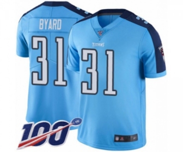 Men's Tennessee Titans #31 Kevin Byard Limited Light Blue Rush Vapor Untouchable 100th Season Football Jersey