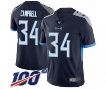 Men's Tennessee Titans #34 Earl Campbell Navy Blue Team Color Vapor Untouchable Limited Player 100th Season Football Jersey