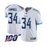 Men's Tennessee Titans #34 Earl Campbell White Vapor Untouchable Limited Player 100th Season Football Jersey