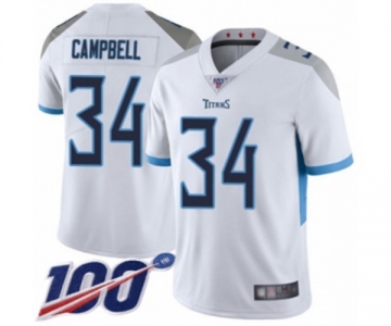 Men's Tennessee Titans #34 Earl Campbell White Vapor Untouchable Limited Player 100th Season Football Jersey