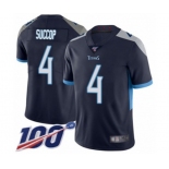 Men's Tennessee Titans #4 Ryan Succop Navy Blue Team Color Vapor Untouchable Limited Player 100th Season Football Jersey