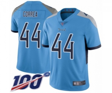 Men's Tennessee Titans #44 Kamalei Correa Light Blue Alternate Vapor Untouchable Limited Player 100th Season Football Jersey