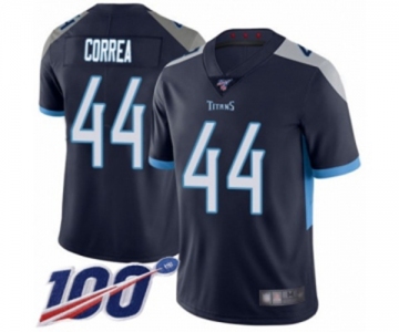 Men's Tennessee Titans #44 Kamalei Correa Navy Blue Team Color Vapor Untouchable Limited Player 100th Season Football Jersey