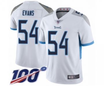 Men's Tennessee Titans #54 Rashaan Evans White Vapor Untouchable Limited Player 100th Season Football Jersey