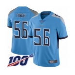 Men's Tennessee Titans #56 Sharif Finch Light Blue Alternate Vapor Untouchable Limited Player 100th Season Football Jersey