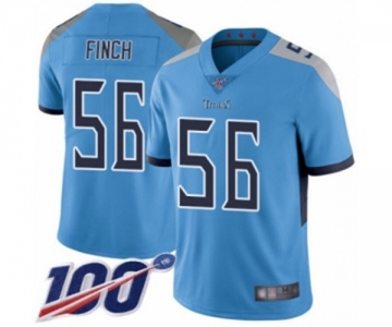 Men's Tennessee Titans #56 Sharif Finch Light Blue Alternate Vapor Untouchable Limited Player 100th Season Football Jersey