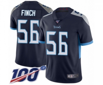 Men's Tennessee Titans #56 Sharif Finch Navy Blue Team Color Vapor Untouchable Limited Player 100th Season Football Jerse