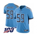 Men's Tennessee Titans #59 Wesley Woodyard Light Blue Alternate Vapor Untouchable Limited Player 100th Season Football Jersey