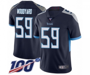 Men's Tennessee Titans #59 Wesley Woodyard Navy Blue Team Color Vapor Untouchable Limited Player 100th Season Football Jersey