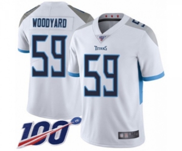 Men's Tennessee Titans #59 Wesley Woodyard White Vapor Untouchable Limited Player 100th Season Football Jersey