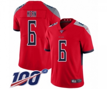 Men's Tennessee Titans #6 Brett Kern Limited Red Inverted Legend 100th Season Football Jersey