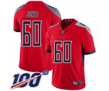 Men's Tennessee Titans #60 Ben Jones Limited Red Inverted Legend 100th Season Football Jersey