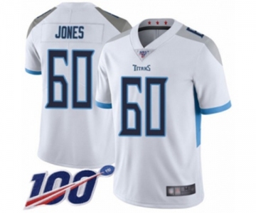 Men's Tennessee Titans #60 Ben Jones White Vapor Untouchable Limited Player 100th Season Football Jersey