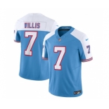 Men's Tennessee Titans #7 Malik Willis Blue White 2023 F.U.S.E. Vapor Limited Throwback Football Stitched Jersey