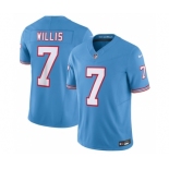 Men's Tennessee Titans #7 Malik Willis Light Blue 2023 F.U.S.E. Vapor Limited Throwback Stitched Football Jersey