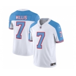 Men's Tennessee Titans #7 Malik Willis White Blue 2023 F.U.S.E. Vapor Limited Throwback Football Stitched Jersey