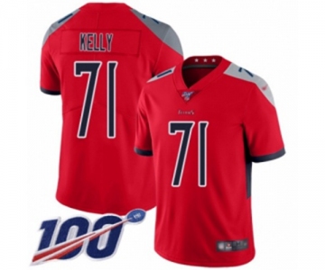 Men's Tennessee Titans #71 Dennis Kelly Limited Red Inverted Legend 100th Season Football Jersey