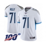 Men's Tennessee Titans #71 Dennis Kelly White Vapor Untouchable Limited Player 100th Season Football Jersey