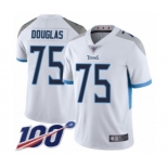 Men's Tennessee Titans #75 Jamil Douglas White Vapor Untouchable Limited Player 100th Season Football Jersey