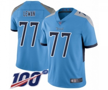 Men's Tennessee Titans #77 Taylor Lewan Light Blue Alternate Vapor Untouchable Limited Player 100th Season Football Jersey