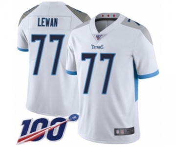 Men's Tennessee Titans #77 Taylor Lewan White Vapor Untouchable Limited Player 100th Season Football Jersey