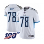 Men's Tennessee Titans #78 Curley Culp White Vapor Untouchable Limited Player 100th Season Football Jersey