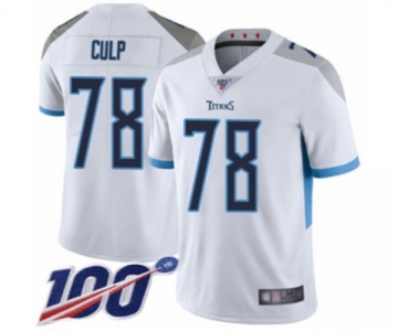 Men's Tennessee Titans #78 Curley Culp White Vapor Untouchable Limited Player 100th Season Football Jersey