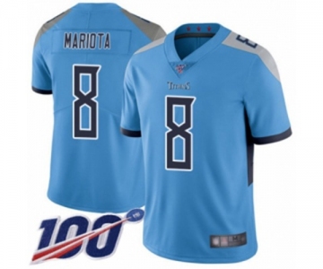 Men's Tennessee Titans #8 Marcus Mariota Light Blue Alternate Vapor Untouchable Limited Player 100th Season Football Jersey
