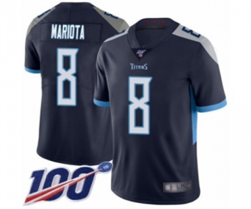 Men's Tennessee Titans #8 Marcus Mariota Navy Blue Team Color Vapor Untouchable Limited Player 100th Season Football Jersey