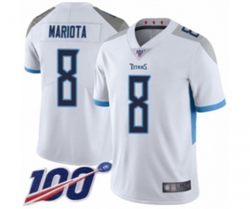 Men's Tennessee Titans #8 Marcus Mariota White Vapor Untouchable Limited Player 100th Season Football Jersey